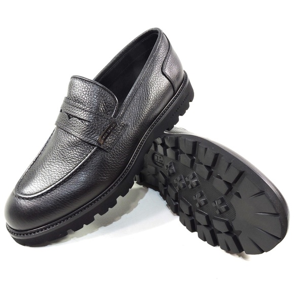 CASADEI ?? MEN\'S BLACK SOFT LEATHER COMFORT PENNY LOAFERS main image 7